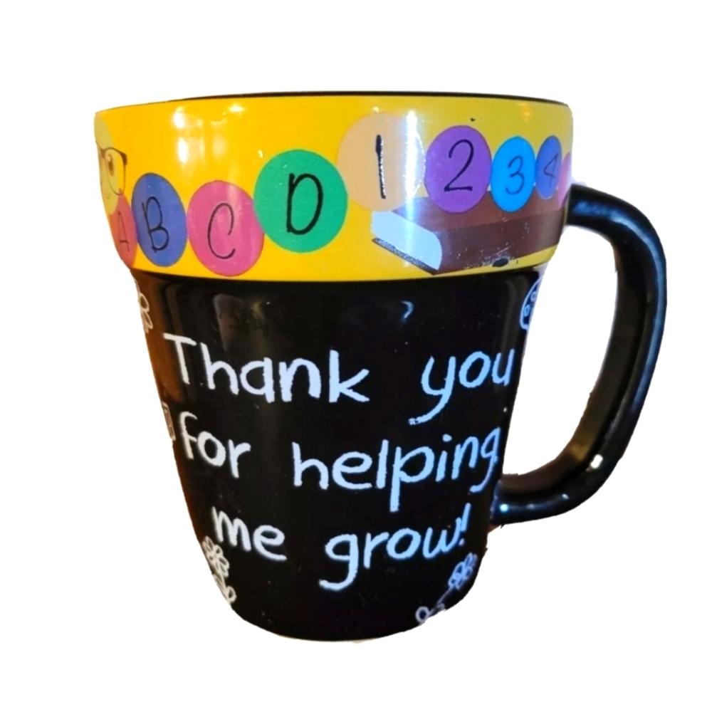Thank You For Helping Me Grow Novelty Coffee Mug Cup Teacher Appreciation